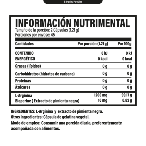 L-Arginine Pure Line 90 Caps - Image 2