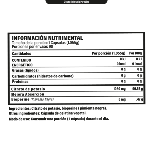 Potassium Citrate Pure Line 90 Caps - Image 2