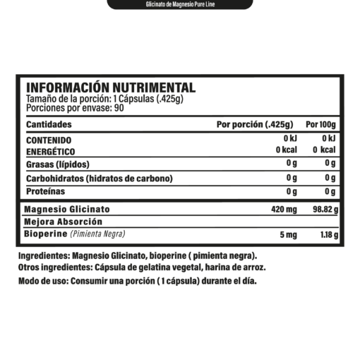 Magnesium Glycinate Pure Line 90 Caps - Image 2