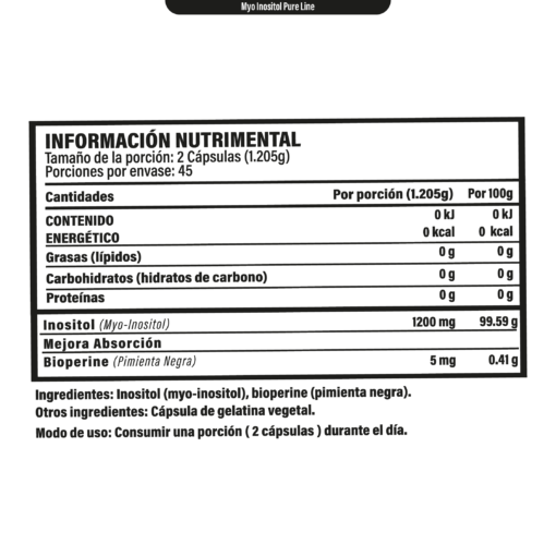 Inositol Pure Line 90 Caps - Image 2